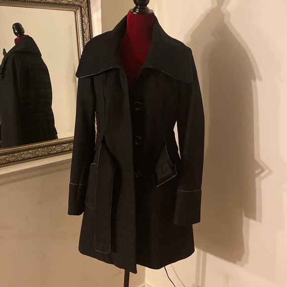 MACYS I.N.C BLACK PEACOAT IN SIZE MEDIUM. - Picture 3 of 6